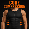 Flizo Men's Workout Zipper Body Shaper Tank Top