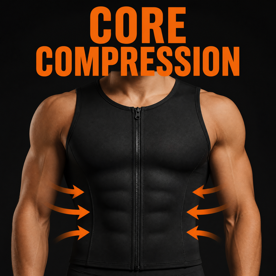 Flizo Men's Workout Zipper Body Shaper Tank Top