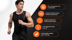 Flizo Men's Workout Zipper Body Shaper Tank Top