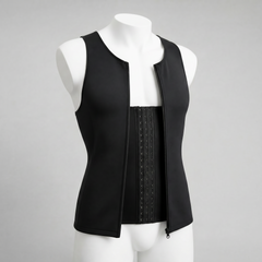 Flizo Men's Workout Zipper Body Shaper Tank Top